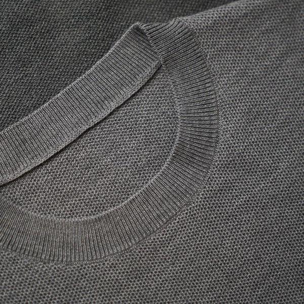 Isobaa Mens Merino Honeycomb Sweater (Smoke/Charcoal)