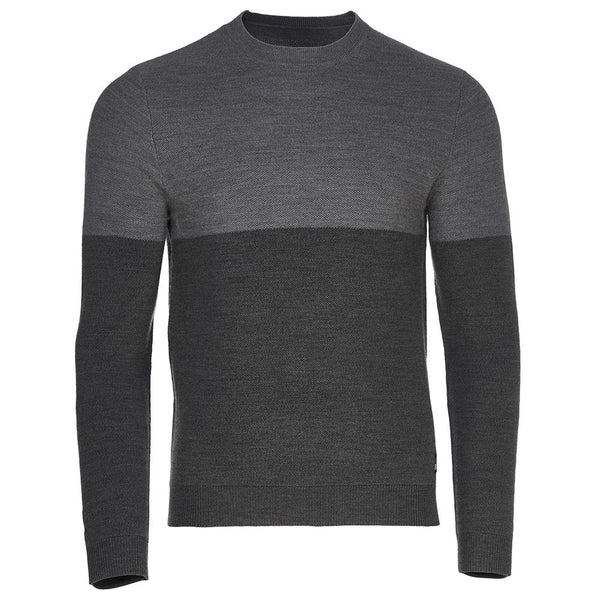 isobaa Mens Merino Honeycomb Sweater (Smoke/Charcoal)