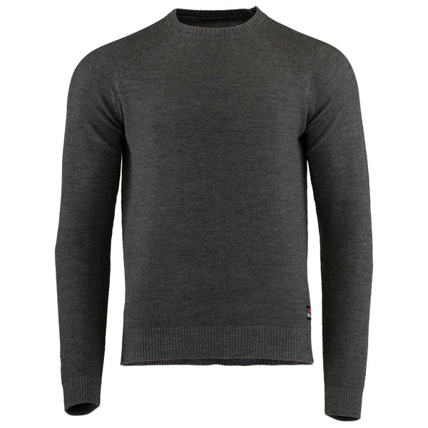 isobaa Mens Merino Moss Stitch Sweater (Smoke/Charcoal)
