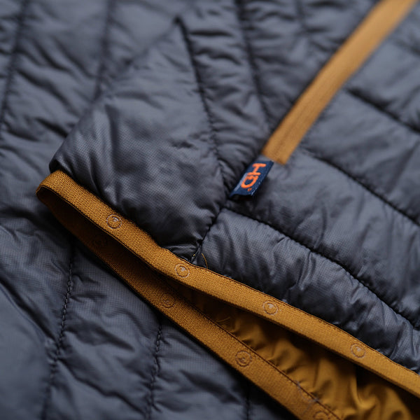 Isobaa Mens Merino Wool Insulated Gilet (Smoke/Mustard)