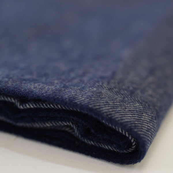 Isobaa Merino Herringbone Throw (Navy/Mustard Stripe)