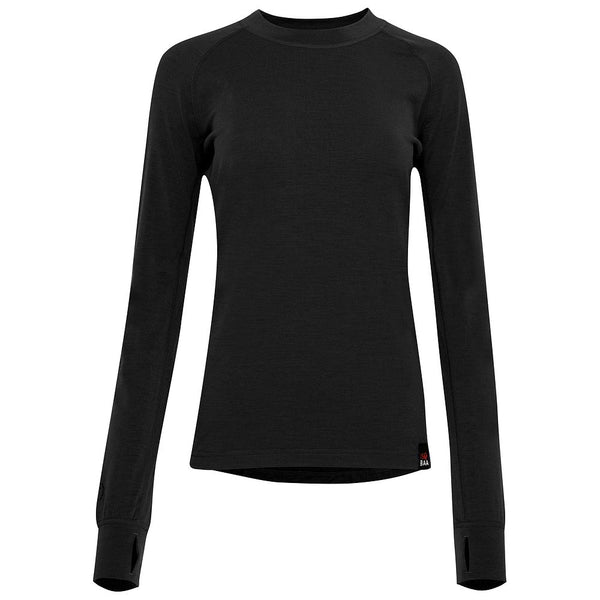 isobaa Womens 160 Merino Active Long Sleeve Crew (Black)