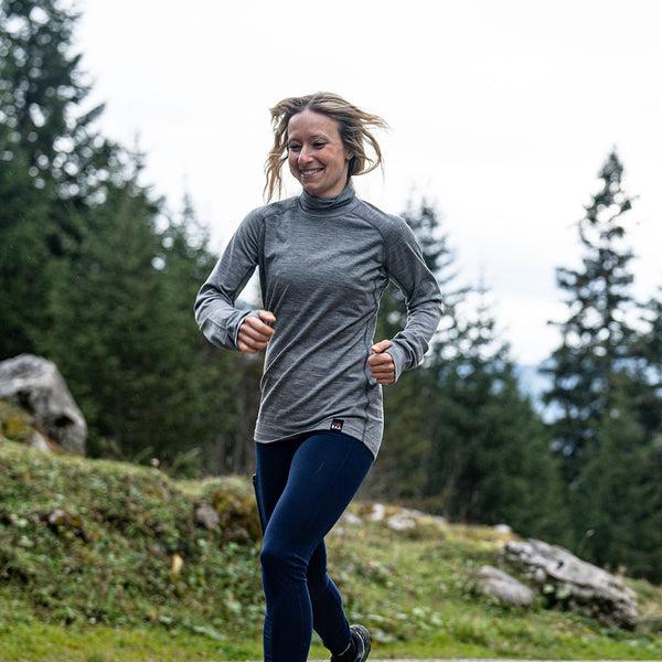 Isobaa Womens 160 Merino Active Roll Neck (Charcoal Melange)