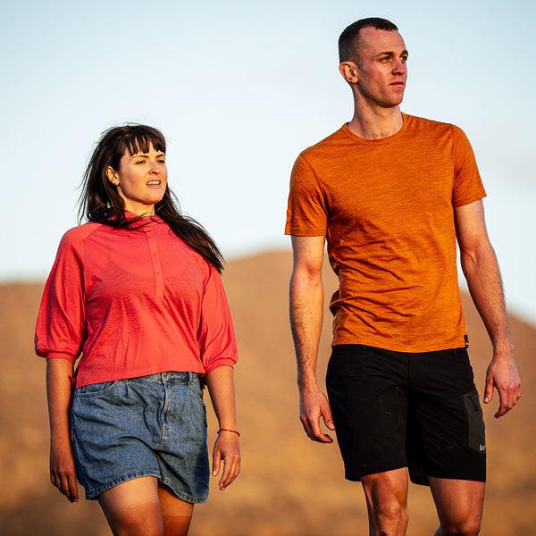 Isobaa Womens Merino 120 Ultrafine Cropped Blouse (Coral)