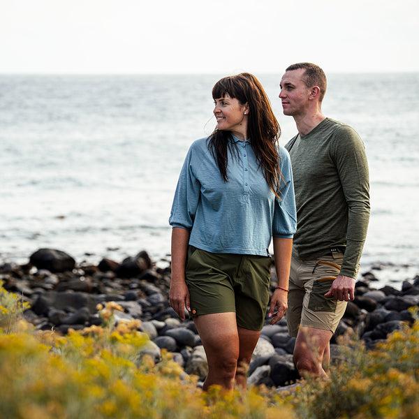 Isobaa Womens Merino 120 Ultrafine Cropped Blouse (Lagoon)