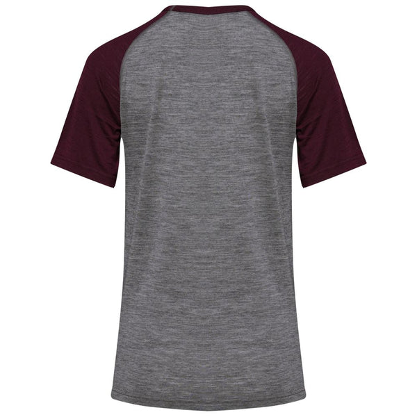 Isobaa Womens Merino 150 Raglan Baseball Tee (Charcoal/Wine)