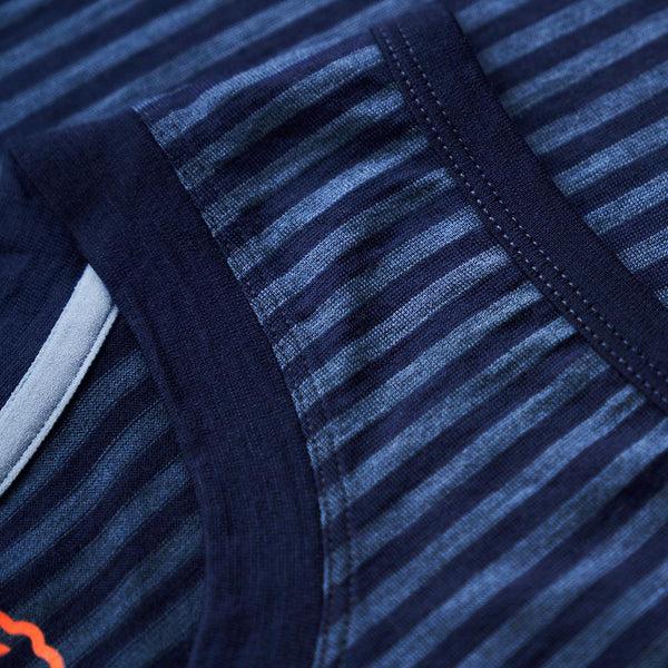 Isobaa Womens Merino 150 Vest (Mini Stripe Navy/Denim)
