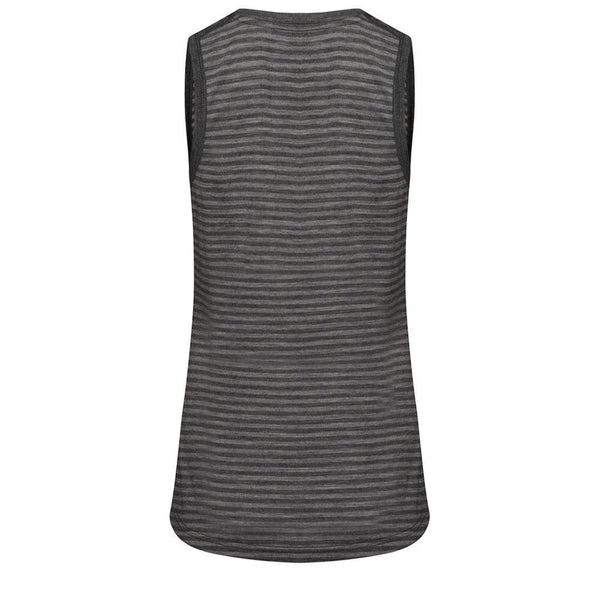 Isobaa Womens Merino 150 Vest (Mini Stripe Smoke/Charcoal)
