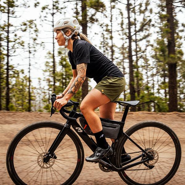 Isobaa Womens Merino 160 SS Cycle Zip Top (Black Melange)