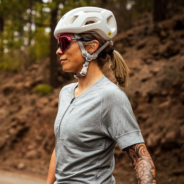 Isobaa Womens Merino 160 SS Cycle Zip Top (Cloud Melange)