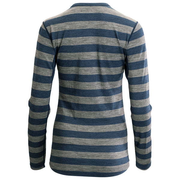 Isobaa Womens Merino 180 Long Sleeve Crew (Denim/Charcoal)