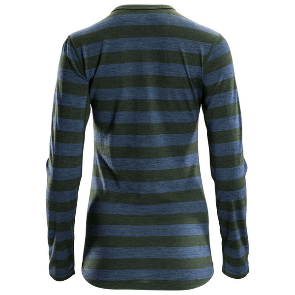 Isobaa Womens Merino 180 Long Sleeve Crew (Forest/Denim)
