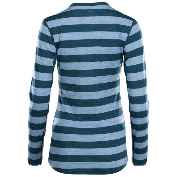 Isobaa Womens Merino 180 Long Sleeve Crew (Petrol/Sky)