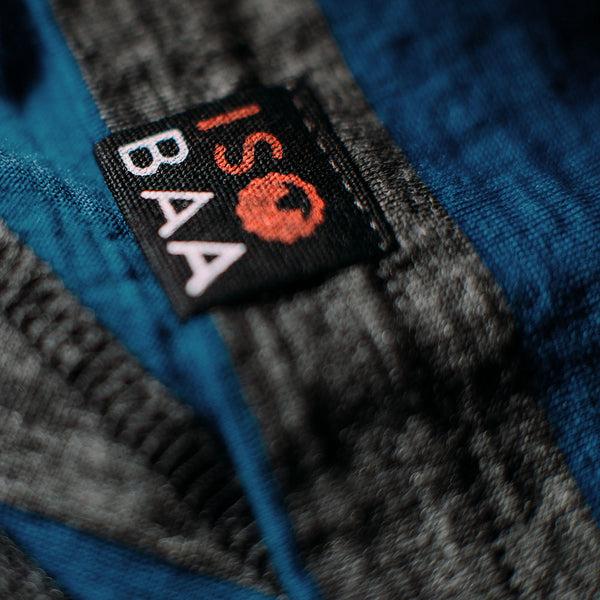 Isobaa Womens Merino 180 Long Sleeve Crew (Smoke/Blue)