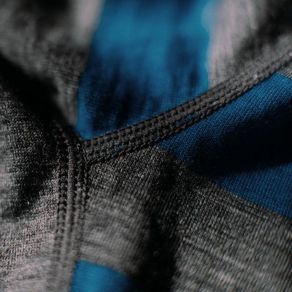 Isobaa Womens Merino 180 Long Sleeve Crew (Smoke/Blue)