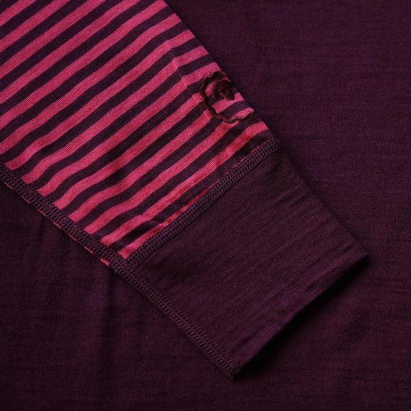 Isobaa Womens Merino 200 Long Sleeve Zip Neck (Wine/Fuchsia)