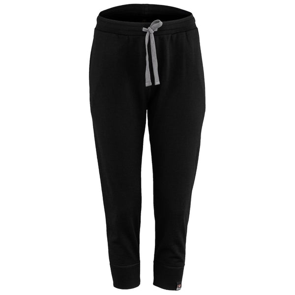 isobaa Womens Merino 260 Lounge Cuffed 3/4 Joggers (Black/Smoke)