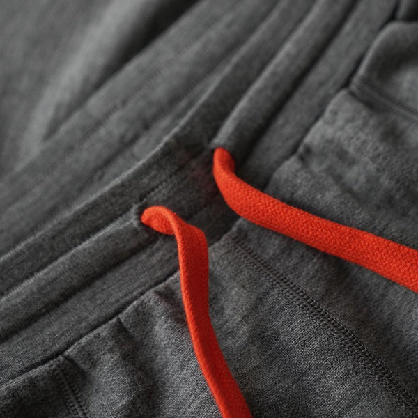 Isobaa Womens Merino 260 Lounge Cuffed 3/4 Joggers (Charcoal/Orange)