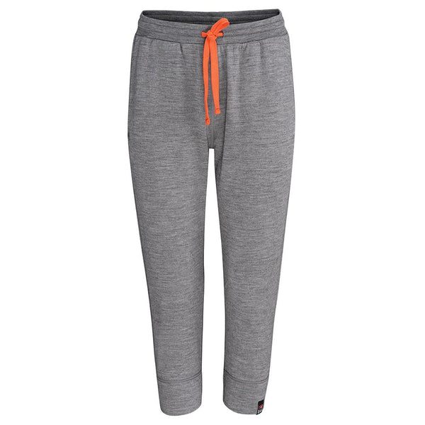isobaa Womens Merino 260 Lounge Cuffed 3/4 Joggers (Charcoal/Orange)