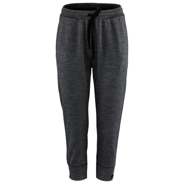isobaa Womens Merino 260 Lounge Cuffed 3/4 Joggers (Smoke/Black)