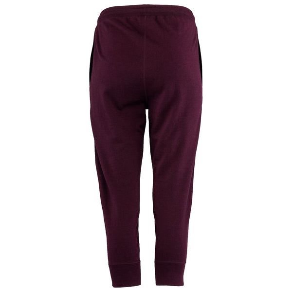 Isobaa Womens Merino 260 Lounge Cuffed 3/4 Joggers (Wine/Navy)