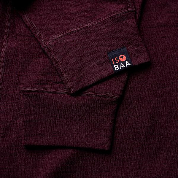 Isobaa Womens Merino 260 Lounge Cuffed 3/4 Joggers (Wine/Navy)