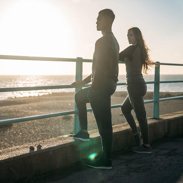 Isobaa Womens Merino 260 Lounge Cuffed Joggers (Charcoal/Orange)