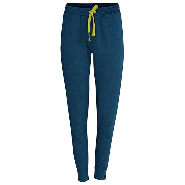isobaa Womens Merino 260 Lounge Cuffed Joggers (Petrol/Lime)