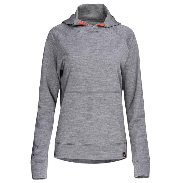 isobaa Womens Merino 260 Lounge Hoodie (Charcoal/Orange)