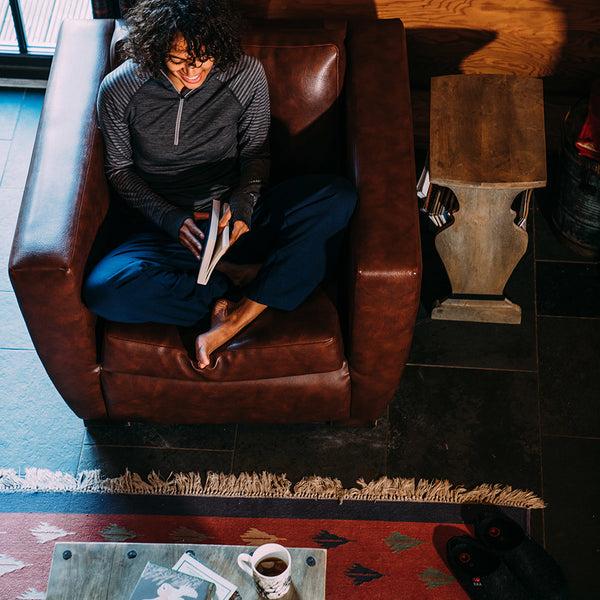 Isobaa Womens Merino 260 Lounge Loose Joggers (Navy/Smoke)