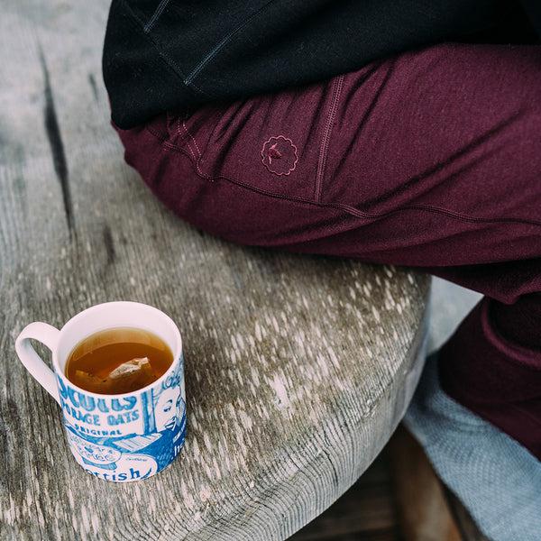 Isobaa Womens Merino 260 Lounge Loose Joggers (Wine/Navy)