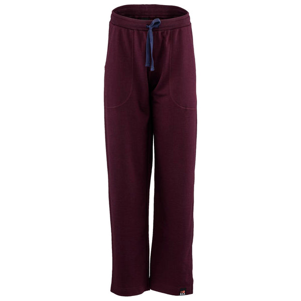 isobaa Womens Merino 260 Lounge Loose Joggers (Wine/Navy)