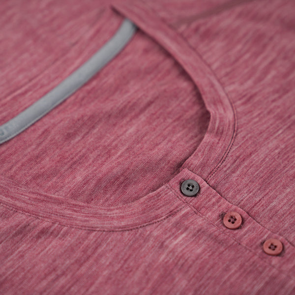 Isobaa Womens Merino Blend 160 PJ Henley (Blush Melange)
