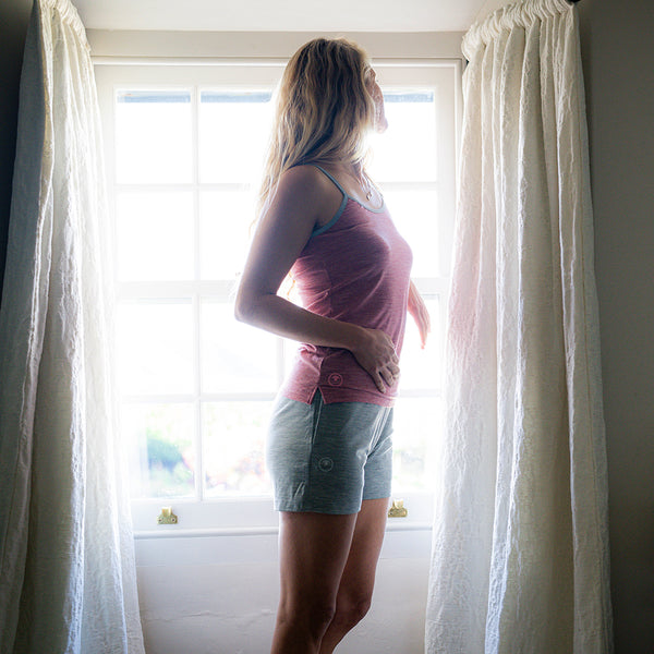 Isobaa Womens Merino Blend 200 PJ Shorts (Cloud Melange)