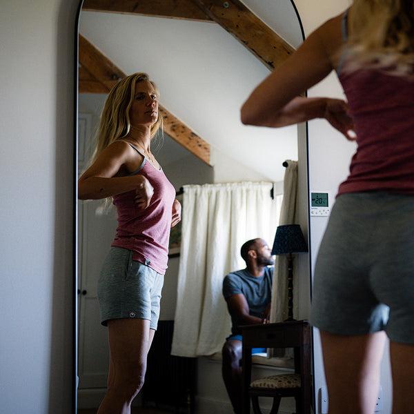 Isobaa Womens Merino Blend 200 PJ Shorts (Cloud Melange)