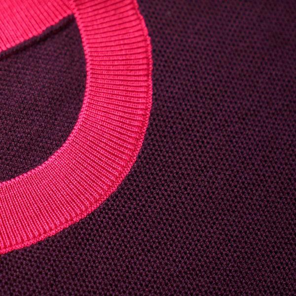 Isobaa Womens Merino Honeycomb Sweater (Wine/Fuchsia)