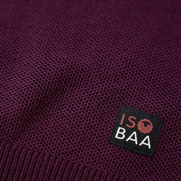 Isobaa Womens Merino Honeycomb Sweater (Wine/Fuchsia)