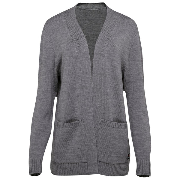 isobaa Womens Merino Open Cardigan (Charcoal Melange)