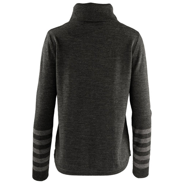 Isobaa Womens Merino Roll Neck Sweater (Smoke/Charcoal)