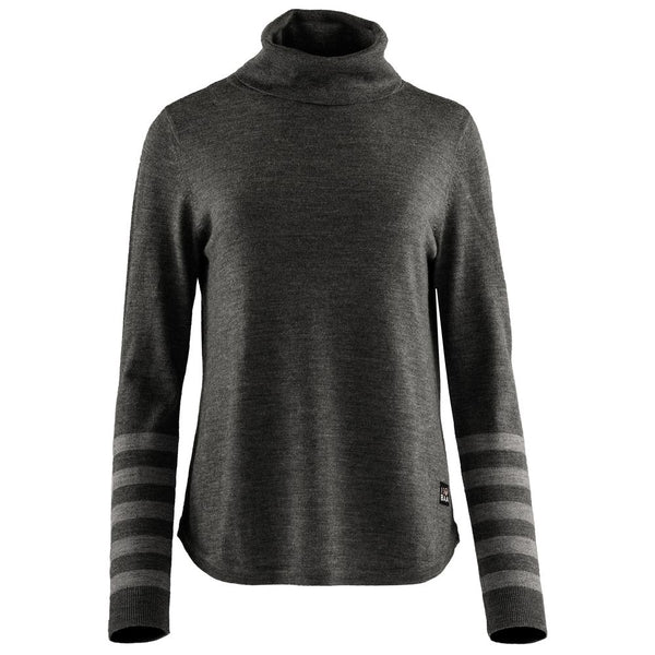 isobaa Womens Merino Roll Neck Sweater (Smoke/Charcoal)