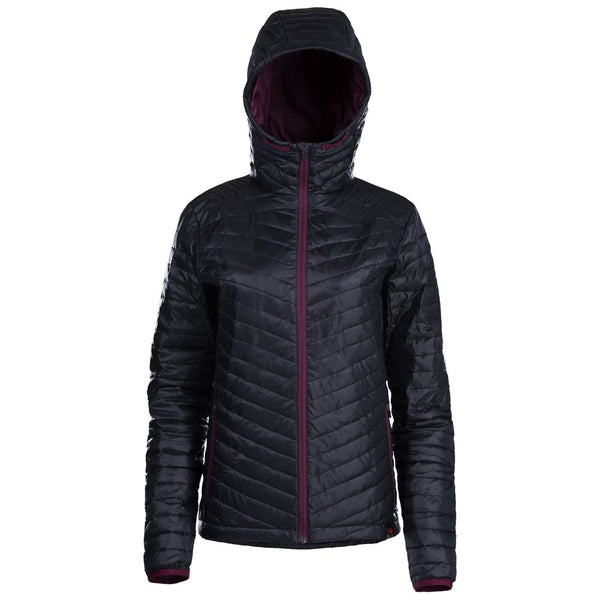 Isobaa Womens Merino Wool Insulated Jacket (Black/Wine)