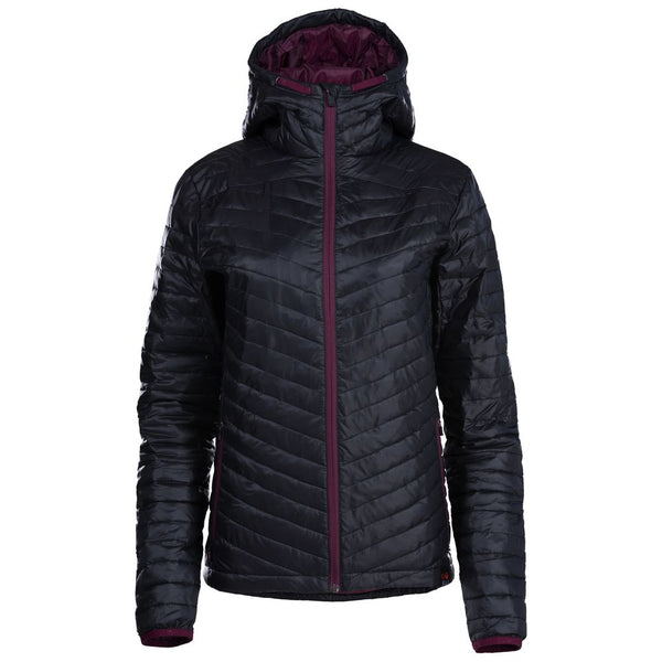 isobaa Womens Merino Wool Insulated Jacket (Black/Wine)