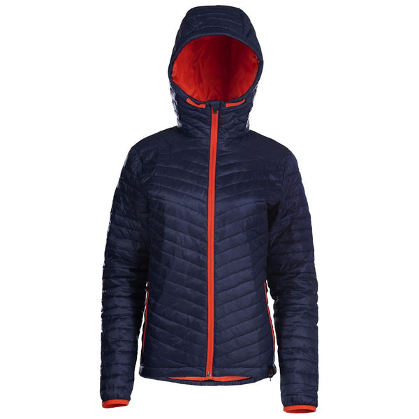 Isobaa Womens Merino Wool Insulated Jacket (Navy/Orange)