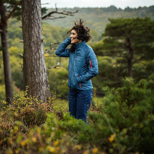 Isobaa Womens Packable Insulated Jacket (Petrol/Orange)