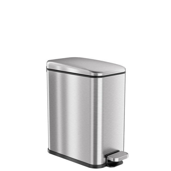 itouchless 1.3 Gallon / 5 Liter SoftStep Composite Slim Step Pedal Bathroom Trash Can with AbsorbX