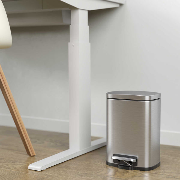 Itouchless 1.32 Gallon / 5 Liter SoftStep Composite Step Trash Can With AbsorbX