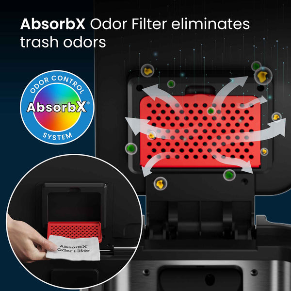 Itouchless 13.2 Gallon / 50 Liter Composite SoftStep Elongated Step Pedal Kitchen Trash Can With AbsorbX