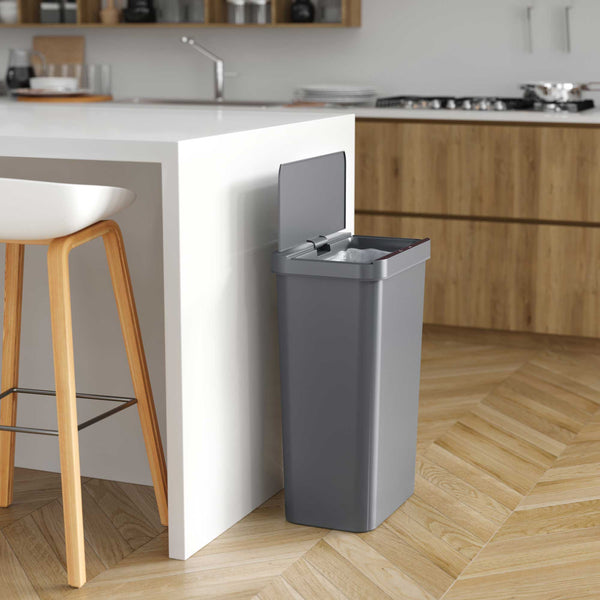 Itouchless 13.2 Gallon / 50 Liter Prime Gray Plastic Self-Contained Electric-Motor Sensor Kitchen Trash Can