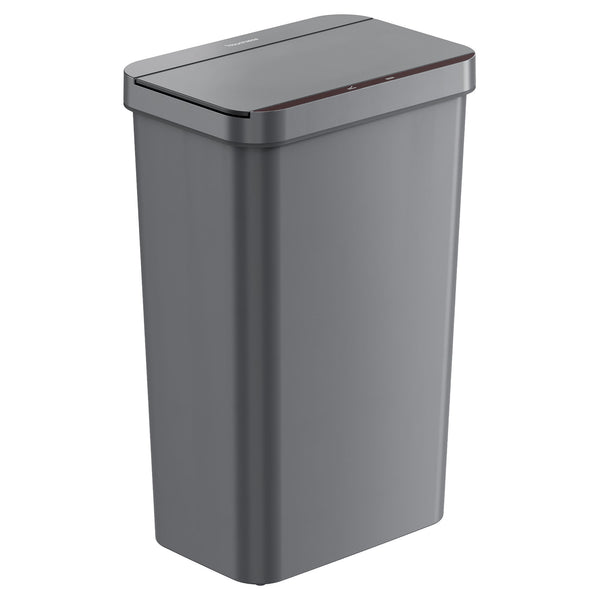itouchless 13.2 Gallon / 50 Liter Prime Gray Plastic Self-Contained Electric-Motor Sensor Kitchen Trash Can