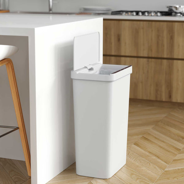 Itouchless 13.2 Gallon / 50 Liter Prime White Plastic Touchless Self-Contained Electric-Motor Sensor Kitchen Trash Can